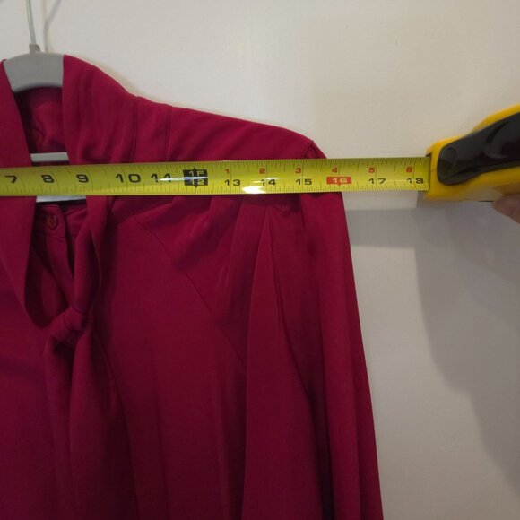 Vintage Red Umi Collections Anne Crimmins 100% Silk Dress Size 10 Holiday Party - Picture 9 of 10